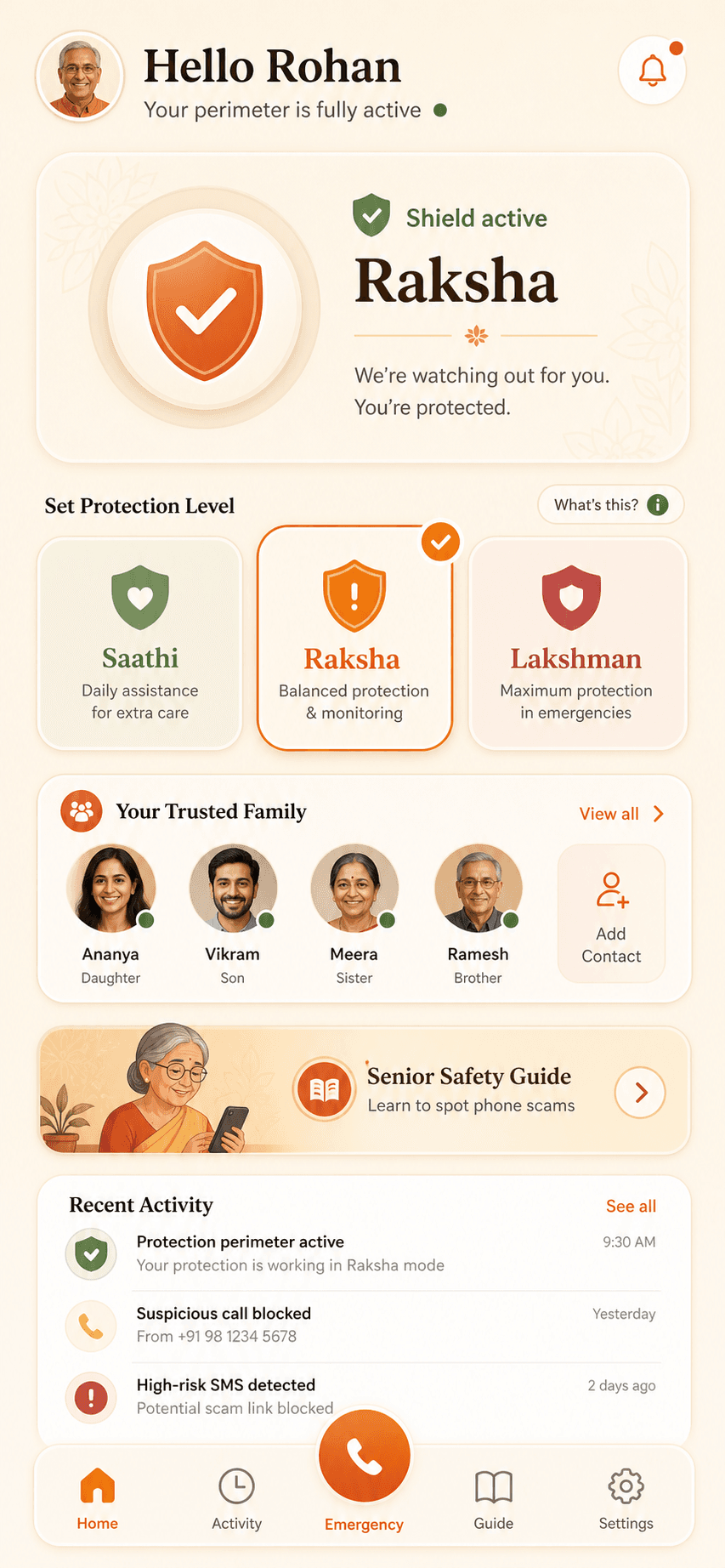 Lakshman Rekha mobile app home screen